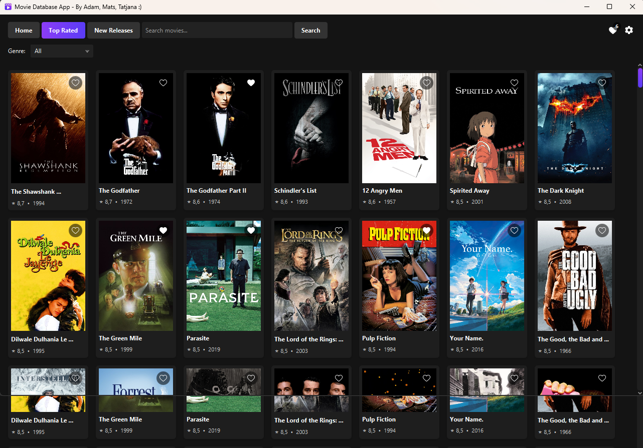 MovieDB Desktop App – Java, JPA & JavaFX